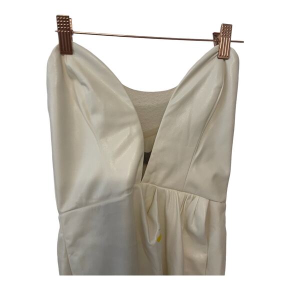 Michael Costello x REVOLVE Jake Gown Strapless Faux Leather Party Bridal Gala XS - Picture 7 of 16